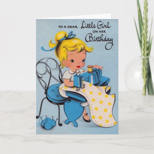 Carte D Anniversaire Vintage De Petite Fille Zazzle Be