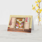 Carte d'anniversaire vintage de placard (Fleur jaune)