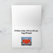 Carte d'anniversaire vintage de voiture (Intérieur)