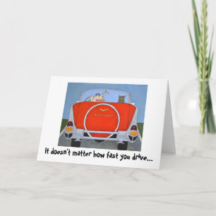 Carte d'anniversaire vintage de voiture