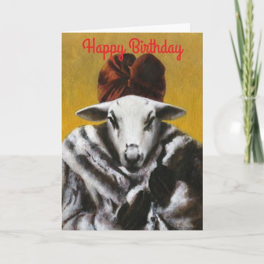 Carte d'anniversaire vintage Diva Sheep (Devant)