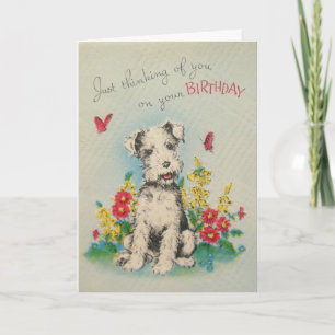 Carte d'anniversaire Vintage Dog