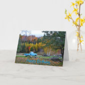 Carte d'anniversaire vintage du camion (Fleur jaune)