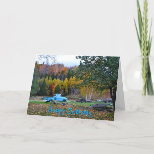 Carte d'anniversaire vintage du camion