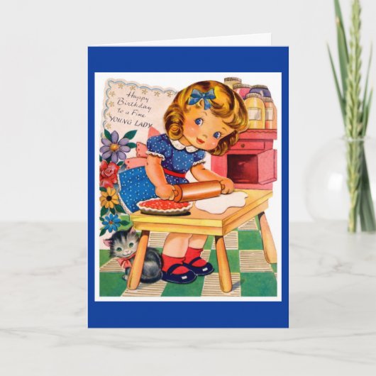 Carte d'anniversaire vintage enfant (Devant)