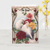 Carte D'Anniversaire vintage Et Rose (Fleur jaune)
