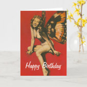 Carte d'anniversaire vintage Fairy (Fleur jaune)
