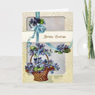 Carte d'anniversaire vintage Florale victorienne