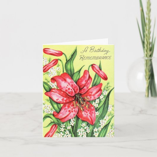 Carte d'anniversaire vintage Lily (Devant)