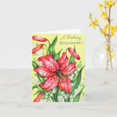 Carte d'anniversaire vintage Lily (Fleur jaune)