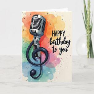 Carte d'anniversaire vintage micro