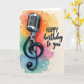 Carte d'anniversaire vintage micro (Fleur jaune)