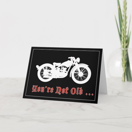 Carte d'anniversaire vintage moto (Devant)