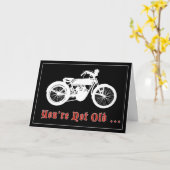 Carte d'anniversaire vintage moto (Fleur jaune)