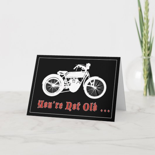 Carte d'anniversaire vintage moto (Devant)