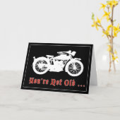 Carte d'anniversaire vintage moto (Fleur jaune)