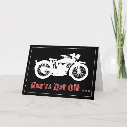 Carte d'anniversaire vintage moto (Devant)