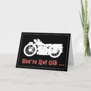 Carte d'anniversaire vintage moto