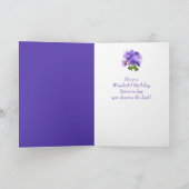 Carte d'anniversaire vintage Pansy Flower (Intérieur)