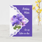 Carte d'anniversaire vintage Pansy Flower (Fleur jaune)