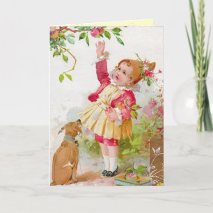 Carte d'anniversaire vintage pour enfant