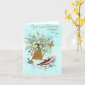 Carte d'anniversaire vintage pour le jardin (Fleur jaune)