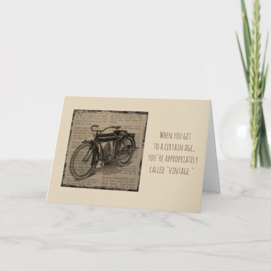 Carte d'anniversaire Vintage pour moto d'antiquité (Devant)