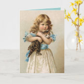 Carte d'anniversaire vintage pour une fille (Fleur jaune)