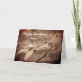 Carte d'anniversaire vintage Sepia Dogwood (Devant)