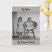 Carte d'anniversaire vintage Soeur (Fleur jaune)