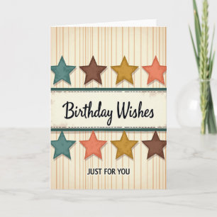 Carte d'anniversaire Vintage Star
