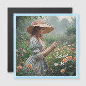 Carte d'anniversaire vintage Sweet 16 magnétique (Devant / Derrière)