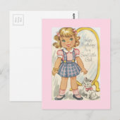 Carte d'anniversaire vintage Sweet Girl (Devant / Derrière)