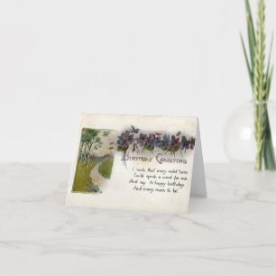 Carte d'anniversaire vintage Violettes violettes c