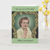 Carte d'anniversaire Vintage - Vous avez 25 ans au (Fleur jaune)