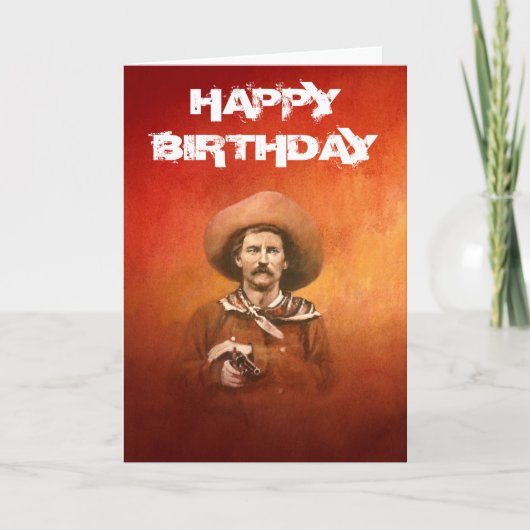 Carte d'anniversaire vintage Wild West Cowboy (Devant)