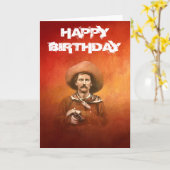 Carte d'anniversaire vintage Wild West Cowboy (Fleur jaune)