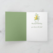 Carte d'anniversaire vintage Yellow Rose (Intérieur)