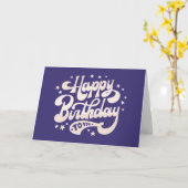 Carte d'Anniversaire Violet (Fleur jaune)