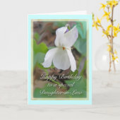 Carte d'anniversaire violet blanc (Fleur jaune)