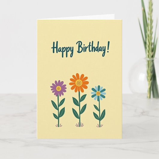 Carte d'anniversaire violet chaud (Devant)