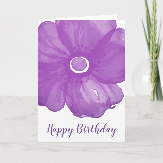 Carte d'Anniversaire violet élégant (Devant)