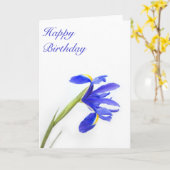 Carte d'anniversaire violet Iris Flower (Fleur jaune)