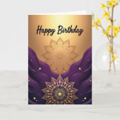 Carte d'anniversaire Violet Royale (Fleur jaune)