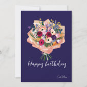 Carte d'anniversaire violette magnifique avec des (Devant)
