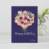 Carte d'anniversaire violette magnifique avec des (Debout devant)