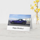 Carte d'anniversaire violette TVR (Fleur jaune)