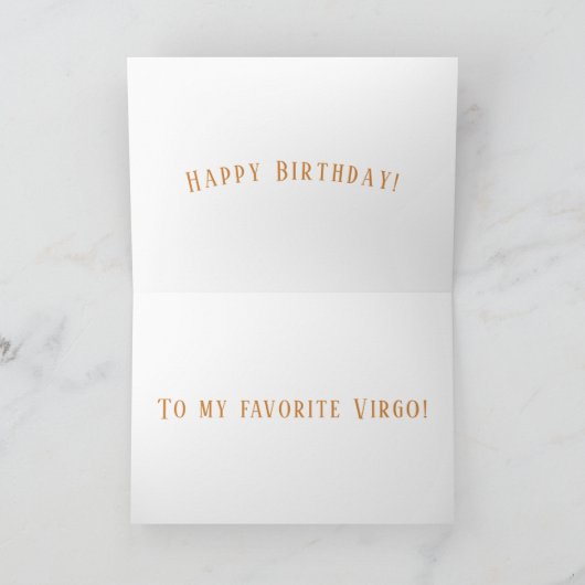 Carte d'anniversaire Virgo & Cosmos (Intérieur)