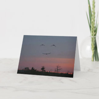 Carte d'anniversaire - Visage dans le ciel
