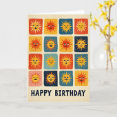 Carte d'anniversaire Visages Vibrants (Fleur jaune)